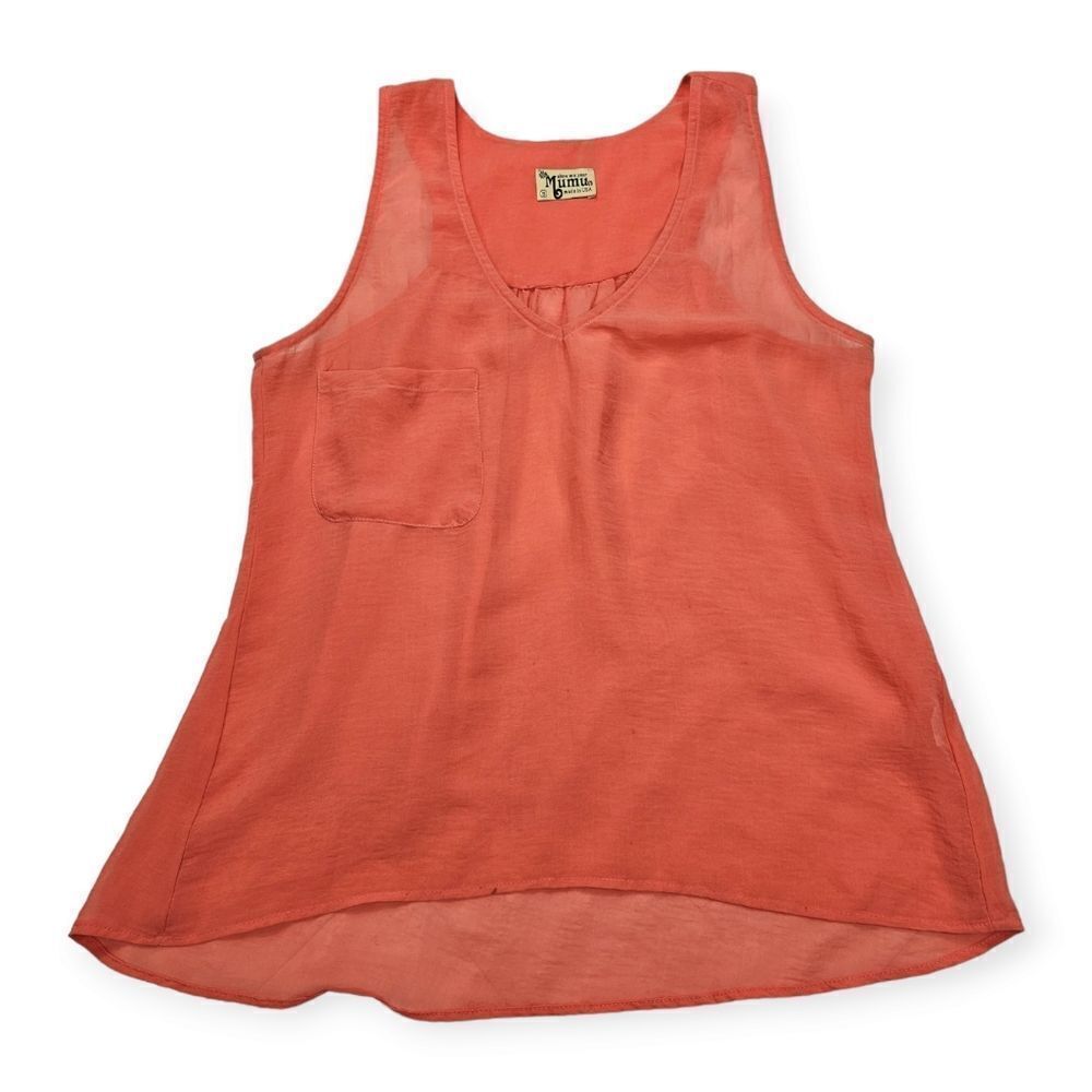 Show Me Your‎ MuMu Vintage Coral Sheer Tank Top Women's Size Small
